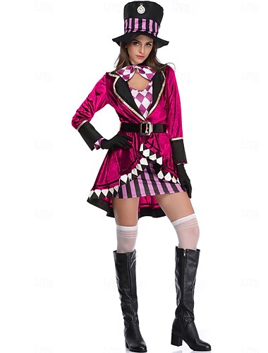  Alice in Wonderland הכובען המטורף שמלות מעיל דמויות מספרי סיפורים קוספליי תחפושות משחק של דמויות מסרטים for בגדי ריקוד נשים מבוגרים האלווין (ליל כל הקדושים) קרנבל יום הספר העולמי