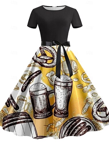  Oktoberfest Birra Vestito bavarese Monaco Tedesco Grafico Per Per donna Adulti Carnevale Birra Oktoberfest Stampa 3D Feste