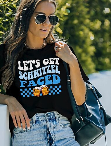  Oktoberfest Øl T-skjorte Bayersk München Tysk Graphic Til Dame Voksne Karneval Oktoberfest øl Varmstempling Fest Fritid / hverdag