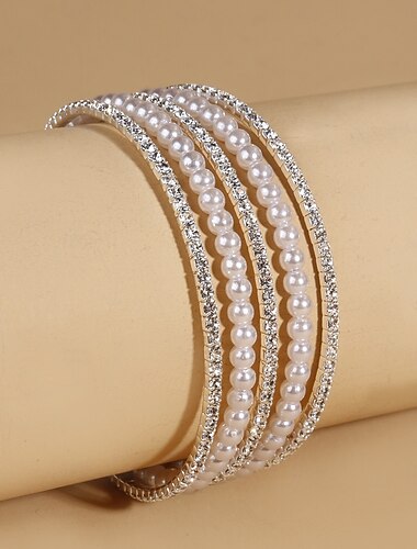  klassische gesegnete Mode trendige Strass Armband Schmuck Silber für Hochzeit Party Urlaub Versprechen Festival