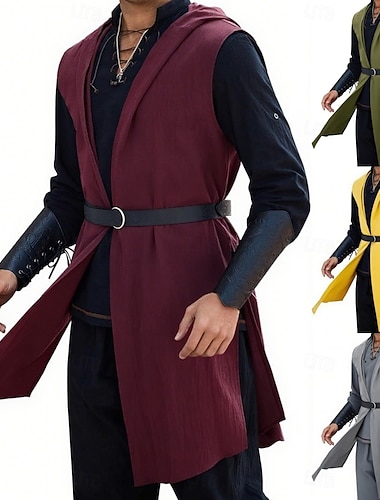  Medievale Rinascimento 17° secolo Camicia Tunica Ranger Elfico Tiro con l'arco Costume Per uomo Vichingo Fantasia Halloween Carnevale Mascherata Feste LARP Adulti Camicia Tutte le stagioni