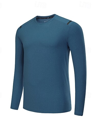  Herr Performance skjorta Sport-t-shirt Långärmad Rund hals Överdelar Utomhus Snabb tork Svettavvisande luktdämpande Andningsfunktion Polyester Blå Grön Mörkblå Fiske Tennis Löpning