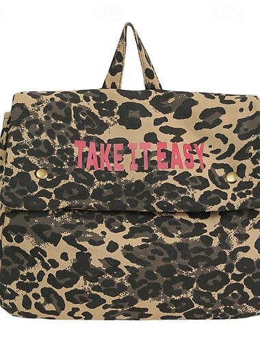  Leopard Print Corduroy Backpack for Girls – Y2K Aesthetic School Bag for Students, Daily Use & Back to School Season