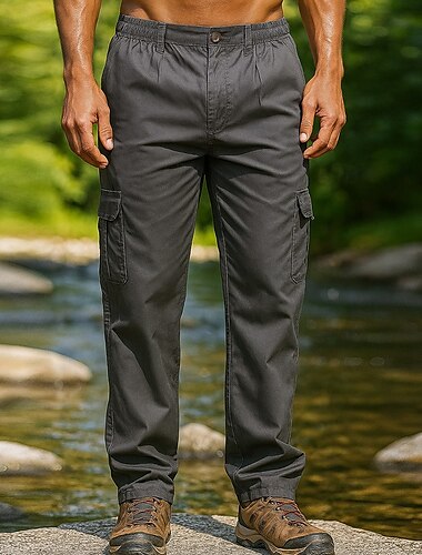  Hombre Pantalones cargo Pantalones para senderismo Al aire libre Ajuste regular Impermeable Resistente al Viento Prendas de abajo Bolsillo Negro Caqui Camping / Senderismo Corriendo S M L XL XXL