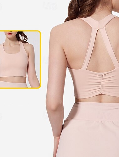  Per donna Canotte da allenamento Reggiseno sportivo Intimo / Maglia Intima Asciugatura Rapida Supporti alti Traspirante Senza fili Imbottito Colore Solido / Tinta Unita Sport Abbigliamento sportivo
