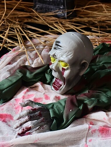  Halloween-ryömivä zombikoriste, animoitu haamurekvisiitta ääniaktivoinnilla ktv:lle, baarille, - aavemainen sähköinen liikelelu perässäajoon, yleiset juhlapelit &aktiviteetit - valmistettu kestävästä