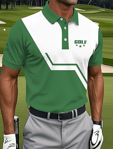  Męskie Golf Tenké Gra polo Koszulki sportowe polo Krótki rękaw Koszulki polo Koszule z kołnierzykiem Odzież sportowa Athleisure Sport Guziki Lato Czarny Czerwony Niebieski
