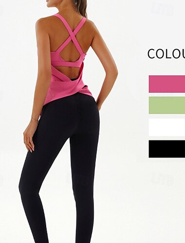  Per donna Canotte da allenamento Reggiseno sportivo Intimo / Maglia Intima Basso supporto Traspirante Imbottitura rimovibile Imbottito Colore Solido / Tinta Unita Sport Abbigliamento sportivo Nero