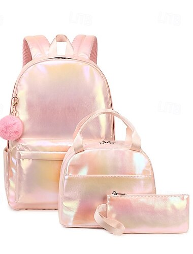  Enfant Fille Sac à Dos Cartable Sac à Dos Fonctionnel Sac à dos scolaire École Polyester Réglable Grande capacité Léger Fermeture éclair Rose Claire Rose Claire Bleu