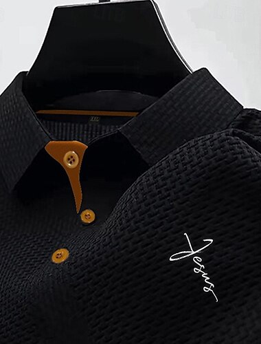  Hombre Camiseta de golf Camisetas polo de golf Trabajo Casual Diseño Manga Corta Básico Moderno Cruz Botones Jacquard Verano Primavera Ajuste regular Negro Blanco Azul Marino Azul Piscina Gris Oscuro