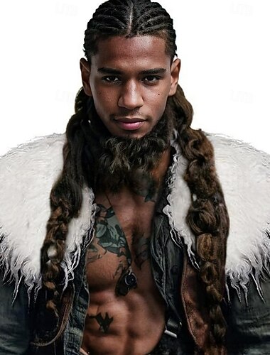  Retro Antiguo Medieval Renacimiento Capa Chales Disfraz de piel sintética Guerrero Vikingo Disfraz Hombre Mujer Vikingo Víspera de Todos los Santos Carnaval Rendimiento Fiesta LARP Adultos Chal