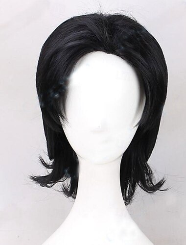 Cosplay paruky Černá Volný Umělé vlasy Krátký paruky Muži paruky Na párty