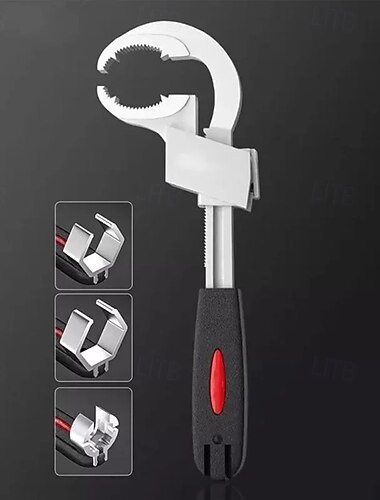  monitoiminen kylpyhuoneen jakoavain, säädettävä pesuallastyökalu, jossa on kaareva hammastus hanan altaan putkiston asennukseen ja korjaukseen kotitalouksien putkityötyökalu