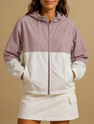  Femmes Coupe-Vent Veste softshell Veste de randonnée Extérieur Protection solaire Séchage Rapide Léger Respirant Tenues de randonnée Vêtements de randonnée Été Printemps Veste Escalade Camping