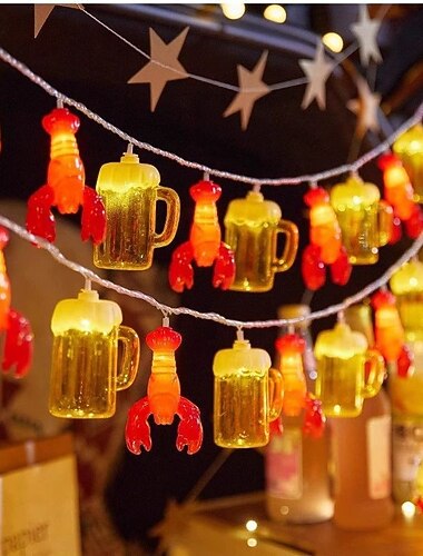 Barra LED con luci d'atmosfera da 2 m e 10 LED, alimentata a batteria, bottiglia di birra, bottiglia dei desideri, luci fatate, campeggio, festa, casa, balcone, giardino, Natale, Capodanno,