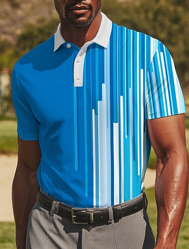  Per uomo Golf Linea Polo Polo Sportivi Manica Corta Magliette polo Camicie con Colletto Casual Athleisure Bottoni Estate Nero Rosso Blu