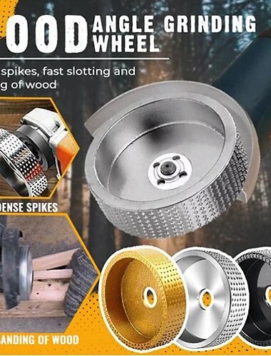  Disc de șlefuit unghiular pentru lemn, disc de modelare din carbură pentru polizor unghiular, sculptură în lemn, șlefuire și lustruire, sculptură în rădăcină, instrument de șlefuit sloturi pentru tavă