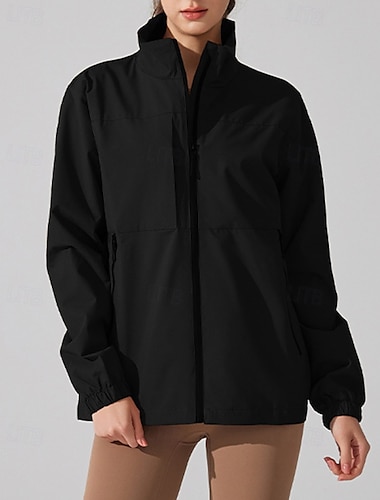  Dame Vindtett jakke Softshell jakke Turjakke Utendørs Vanntett Vindtett Turantrekk Turklær Vår Høst Topper Camping / fotturer / grotting Løp Helfarge Svart Hvit Rosa