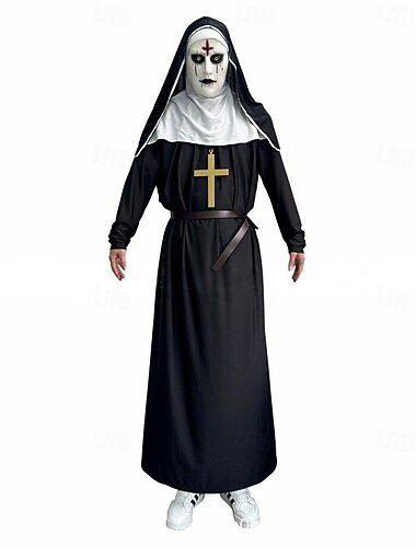  Valak Karneval Cosplay kostume Maske Fuldt hoved Nonnen Skræk Voksne Unisex Halloween Karneval Ydeevne Fest Nemt karnevalskostume Klæd dig ud