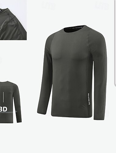  Herre Performance skjorte Sport-T-shirt Langærmet Rund hals Toppe Udendørs Hurtigtørrende Svedreducerende lugtdæmpende Åndbart Nylon Sort Lys Grøn Rød Fiskeri Tennis Løb