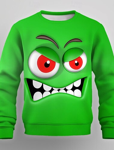  Per uomo Cartoni animati 3D Felpa Maglia Manica Lunga Felpa Girocollo Casual Punk & Gotico Stampa 3D Feste Abbigliamento casual alla moda Tutte le stagioni