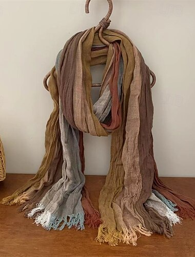  Per donna Sciarpa rettangolare Sciarpe da donna Streetwear Quotidiano Data Grigio Sciarpa Blocco di colori