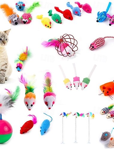  ボール型 ぬいぐるみ 猫じゃらし インタラクティブトイ マウスと動物のおもちゃ ととも​​に 耐用的 ペット運動 解放圧力 ペットトレーニング 歯が生えるおもちゃ のために 猫用 屋内 屋外 ペットプレイ