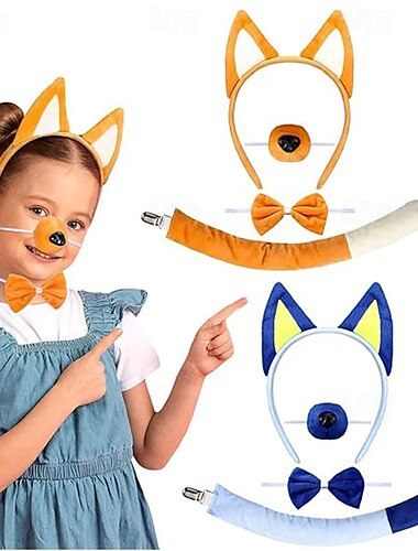  Sininen koira Ernie Juhla-asu Seikkailuelokuva söpö tyyli Elokuva-cosplay for Poikien Tyttöjen Lasten Halloween Karnevaali Maailman kirjapäivä Suoritus Opetuspukeutuminen Koulutapahtuman pukeutuminen