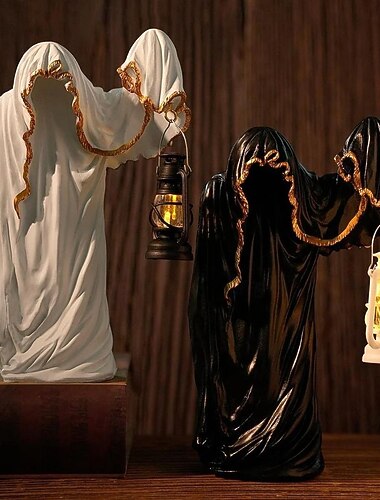  Halloween LED duch čaroděj přenosná lucerna tmavá série tajemný muž v černém halloween kreativní noční světlo domácí dekorace na stůl ozdoby