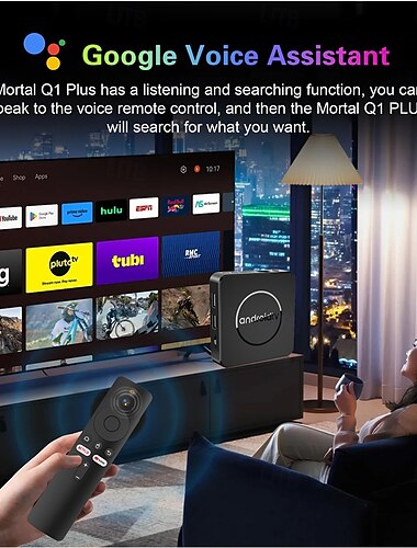  Android TV Box Mortal Q1 Plus CPU Allwinner H313 Supporto 2.4G/5.8G Wi-Fi BT5.2 Assistente Google 2GB RAM 16GB 8GB ROM Smart Home TV Box