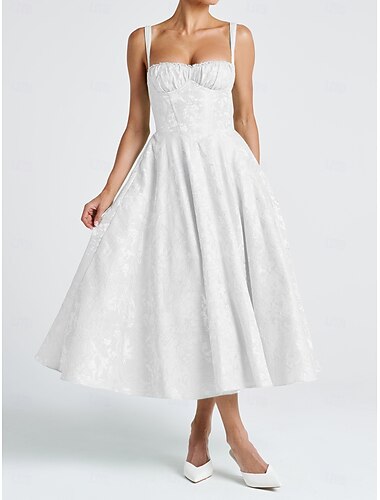  Femtiotal Retro / vintage Rockabilly Middag Cocktailklänning Swing klänning Flare Klänning Korsett Passform och utsvängning Blommig Jacquard Maskeradkläder Dam alla hjärtans dag Maskerad Kvällsfest