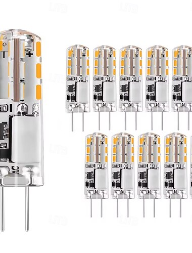  Ampoules LED G4 AC/DC 12 V 1,2 W T3 10 W, ampoules halogènes de remplacement type JC G4 à deux broches, lumière blanche chaude pour lustres de paysage, éclairage sous armoire, éclairage de