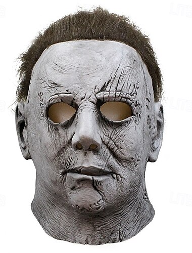  Halloween Michael Myers Mask for Adults, Realistic Scary Costume Latex Face Mask, Horror Movie Killer Cosplay for Halloween Party Props