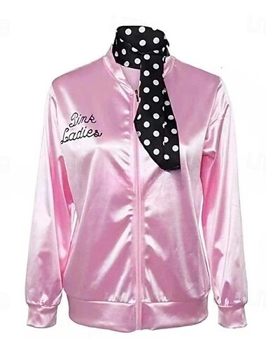  Retrò Vintage Anni 1950 Abiti Grease Cappotto Costume Cosplay Giacca Tinta unita Costume Per donna Halloween Mascherata Carnevale Performance Mascherata Adulti Sciarpa Tutte le stagioni