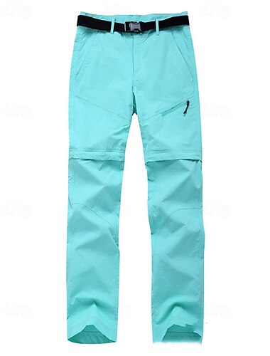  Femmes Pantalons Convertibles à Fermeture Éclair Pantalons de randonnée Pantalon de Pluie de Randonnée Pantalon imperméable Extérieur Coupe régulière Imperméable Coupe-vent Bas Avec Poches Vert