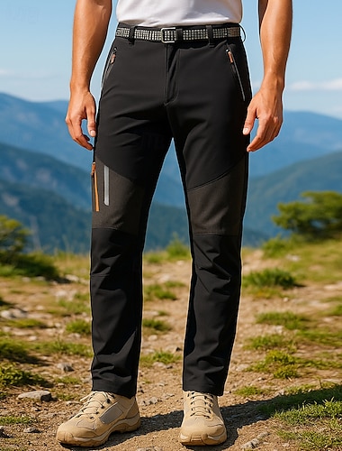  Bărbați Παντελόνι πεζοπορίας Pantaloni de ploaie pentru drumeții Παντελόνι με μαλακή επένδυση În aer liber Fit regulat Impermeabil Rezistent la Vânt Pantaloni Negru Camping / Drumeții Alergat S M L