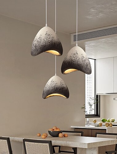  Wabi-Sabi Scandinavische hanglamp, 30 cm hoog, warm wit licht, E26 E27, verstelbare ketting