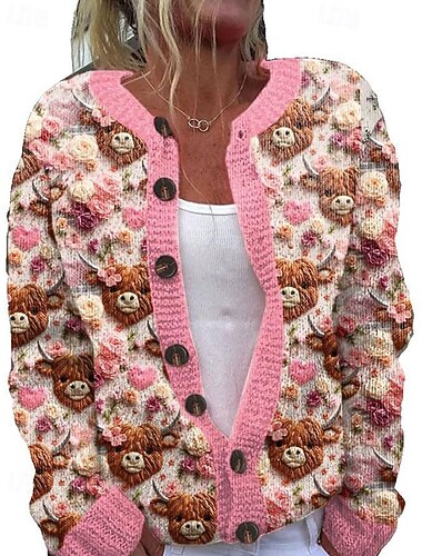 نسائي سترة سترة من الصوف موضة أناقة الشارع يوميا حيوان مضلع الأمام مفتوح محبوك طباعة كم طويل قمصان قصيرة متماسكة مناسب للعطلات مناسب للخارج عطلة نهاية الاسبوع أصفر وردي بلاشيهغ الخريف الشتاء   نسائي سترة سترة من الصوف موضة أناقة الشارع يوميا حيوان مضلع الأمام مفتوح محبوك طباعة كم طويل قمصان قصيرة متماسكة مناسب للعطلات مناسب للخارج عطلة نهاية الاسبوع أصفر وردي بلاشيهغ الخريف الشتاء