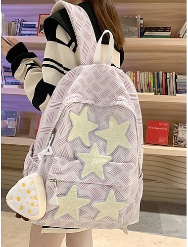  Hombre Mujer niños mochila Mochila Escolar Mochila funcional mochila escolar mochila Escuela Exterior Diario Nailon Ajustable Gran Capacidad Ligero Cremallera Impresión Amarillo Azul Piscina Morado