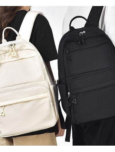  Homens Mulheres mochila Mochila Escolar Mochila funcional Escola Diário Viajar Poliéster Ajustável Grande Capacidade Ziper Preto Branco Azul
