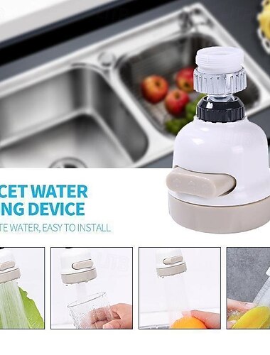  360 graden ABS kraankop universele roterende kraanverlenger spatwaterdichte sproeier met waterfilter drukverhoger voor keukengootsteen wassen en schoonmaken handig hulpmiddel