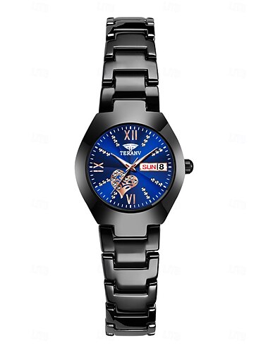  Cadeau de fête des mères montre à quartz avec affichage de date résistance à l'eau IPX7 bracelet en alliage lumineux simple mais luxueux pour la vie décontractée les voyages montre d'affaires pour