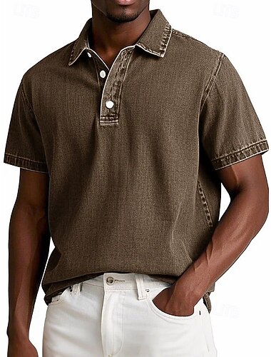  Per uomo Camicia Camicia popover Camicia casual Maglia da golf Rosa chiaro Nero Verde chiaro Blu marino scuro Blu Manica Corta Semplice Colletto Polo All'aperto Lavoro Abbigliamento Poliestere Sport