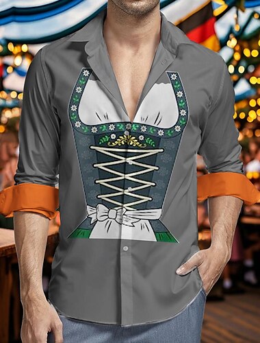  Oktoberfest Olut Dirndl-tuloste Hawaii paidat Havaijilaispaita baijerilainen München Saksa Kuvitettu Käyttötarkoitus Miesten Aikuisten Karnevaali Oktoberfest-olut 3D-tulostus Loma Juhla