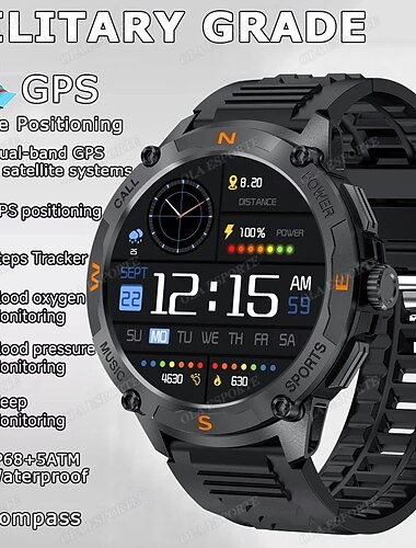  QW76 Chytré hodinky 1.43 inch Inteligentní hodinky Bluetooth Časovač Záznamník hovorů Monitor srdečního tepu sedavé Připomenutí Najdi mé zařízení Kompatibilní s Android iOS IP68 Muži Monitor