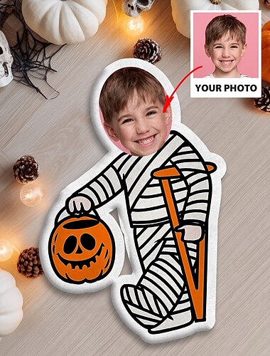  Cuscino Personalizzato con Faccia di Halloween Cuscino con Foto Minime Cuscino Umanoidale Divertente Regalo di Anniversario per Lui e Lei Mini Me Giocattolo