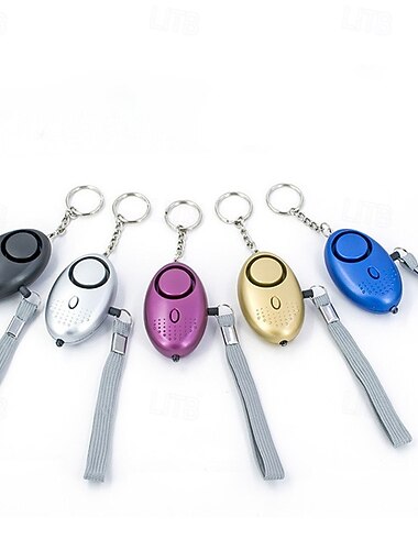  Persönlicher Sicherheitsalarm-Schlüsselanhänger mit LED-Licht, Notfall-Sicherheitsgerät für Frauen, Männer und ältere Menschen, verschiedene Farben – robuster Kunststoff, batteriebetrieben