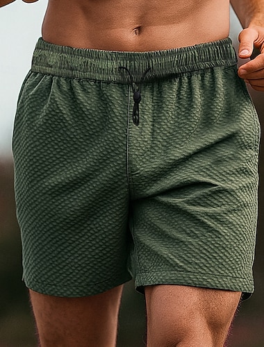  Herre Løbeshorts sportshorts Udendørs Regulær Hurtigtørrende Letvægt Elastisk Åndbart Shorts Elastisk Talje Sort Hvid Tennis Golf Løb M L XL XXL XXXL