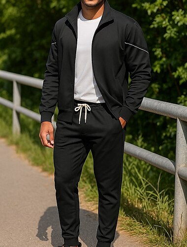  Dame Joggedress Joggebukser treningsklær Langermet Vindtett Treningsstudio Trening Løp Sports Sportsklær Ensfarget Svart Aprikos Grå
