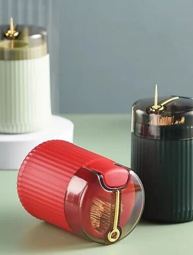  Αυτόματη θήκη οδοντογλυφίδων 3 τεμαχίων με αναδυόμενο παράθυρο, δημιουργική θήκη οδοντογλυφίδων τύπου πρέσας για κουζίνα, σαλόνι, φορητή επαναγεμιζόμενη θήκη οδοντογλυφίδων με καπάκι - κομψός και